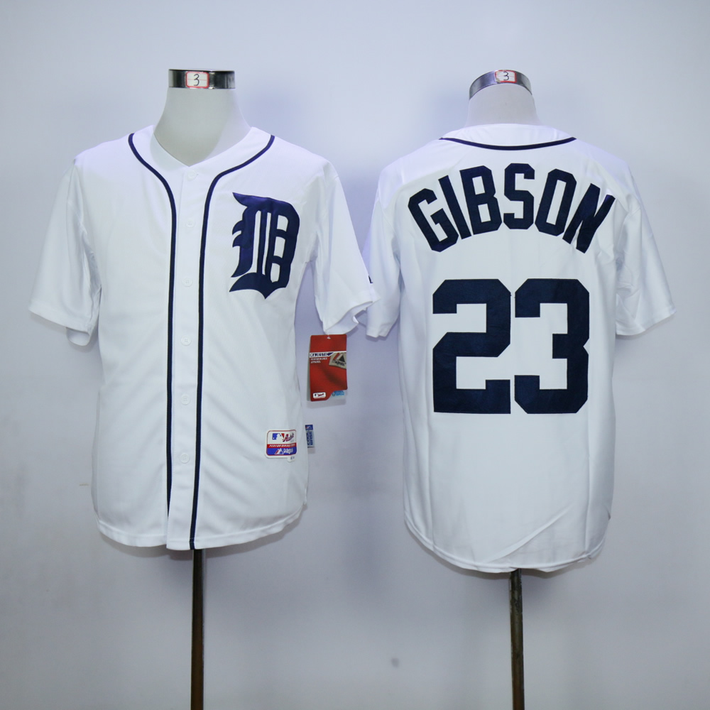 Men Detroit Tigers #23 Gibson White MLB Jerseys